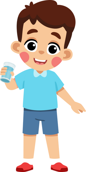 Kid Holding a Glass of Water